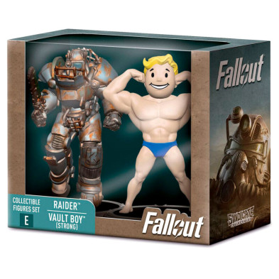 Set 2 figuras Raider & Vault Boy Strong Fallout 7cm